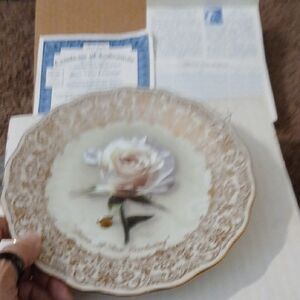 Floral Decorative Plate with Rose Design